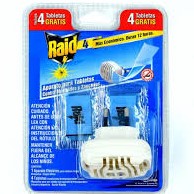 INSECTICIDA RAID APARATO + 4 TABLETAS