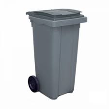 BASURERO CON RUEDAS GRIS 120LT GLANZ