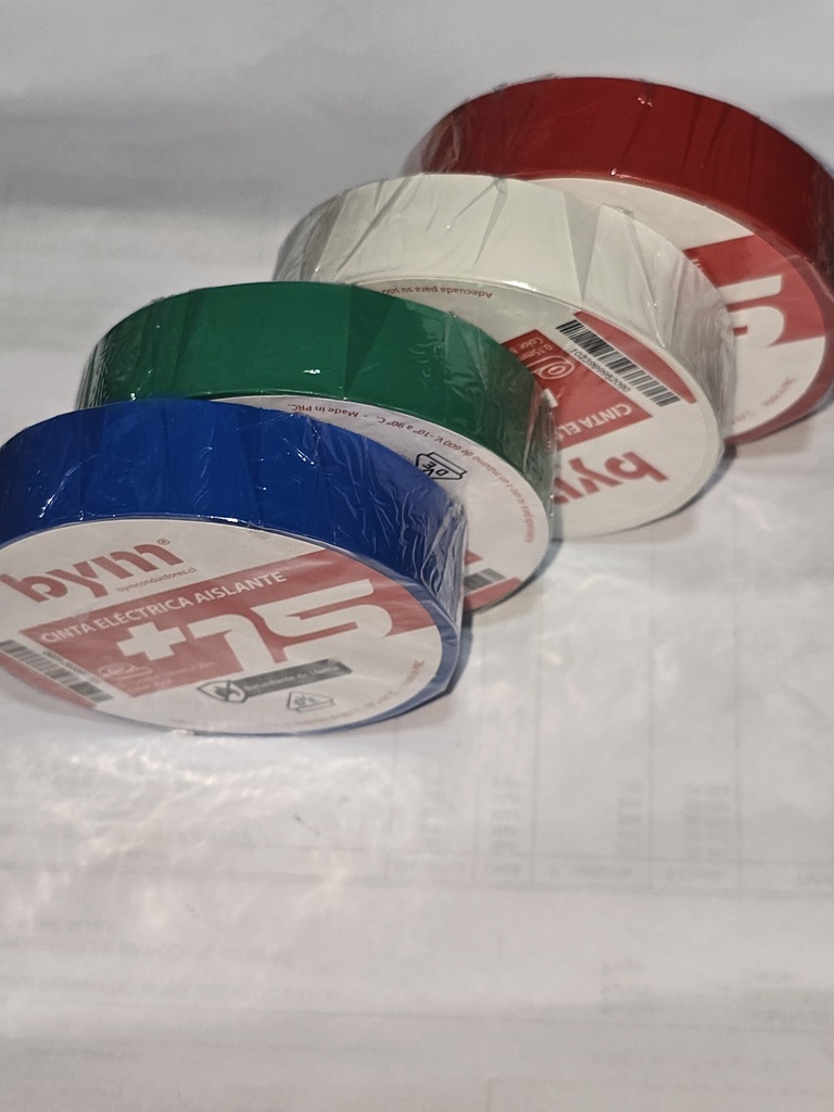 HUINCHA AISLADORA COLORES 20MT BYM