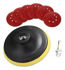 DISCO PULIR VELCRO CON 5 LIJAS 7 1/4
