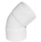 CURVA TUBO BAJADA PVC BLANCA 45º
