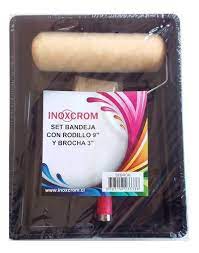 SET DE BANDEJA CON RODILLO 9" Y BROCHA 3" INOXCROM