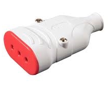 ENCHUFE HEMBRA 2P+T 10A GOMA BLANCO