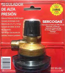 REGULADOR DE GAS ALTA PRESION 11-15KG SERCOGAS